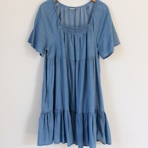 Mini denim blue tiered dress. Brand: ana, size large